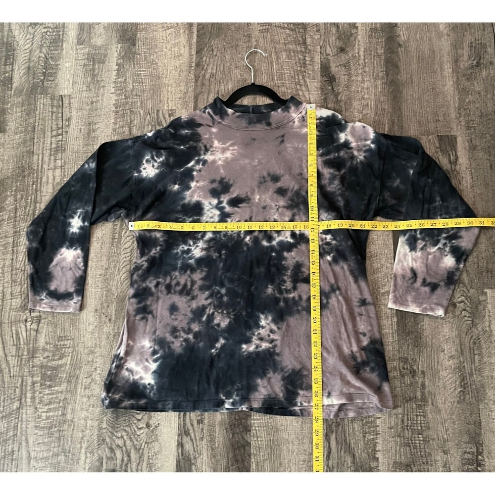 We The Free Tie Dye Long Sleeve Top Women Small Black Gray Mock Neck Cotton Boho - Picture 8 of 8